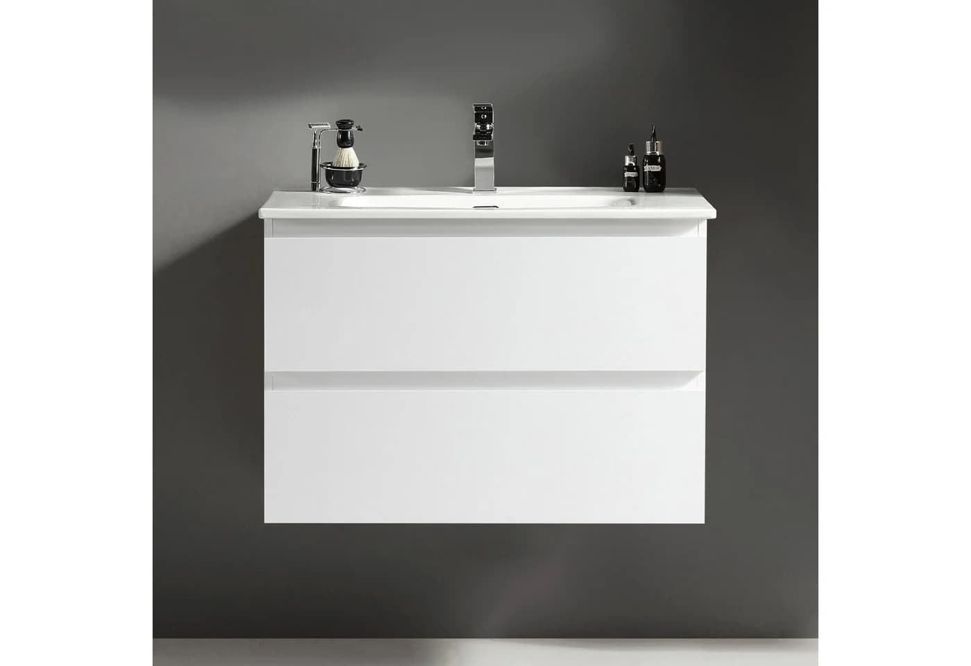 Alpenberger Badmöbel-Set mit Keramik-Waschbecken und Softclose-Schubladen Weiß