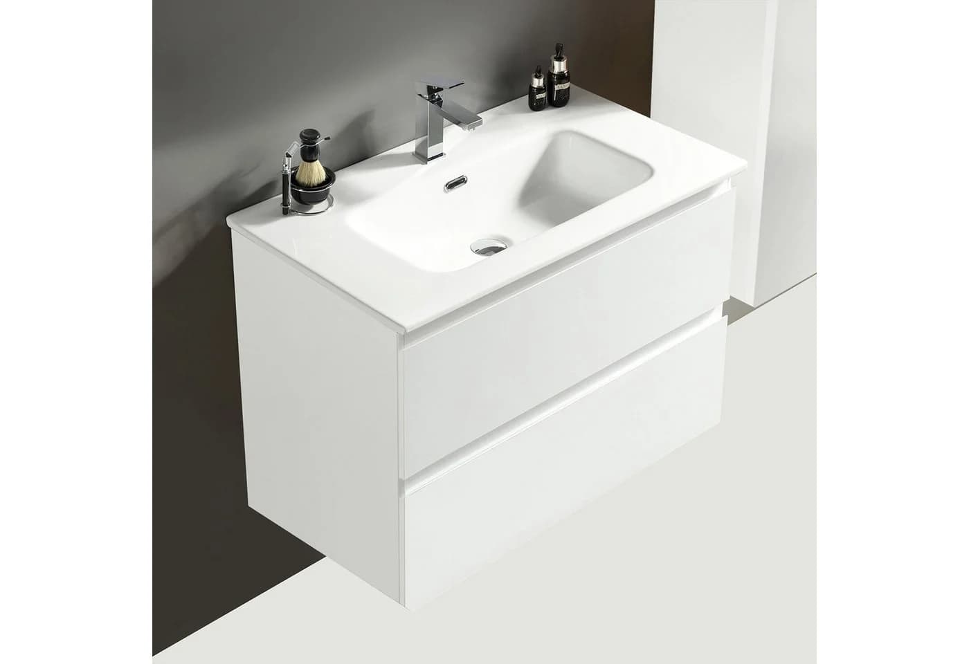 Alpenberger Badmöbel-Set mit Keramik-Waschbecken und Softclose-Schubladen Weiß - Bild 2