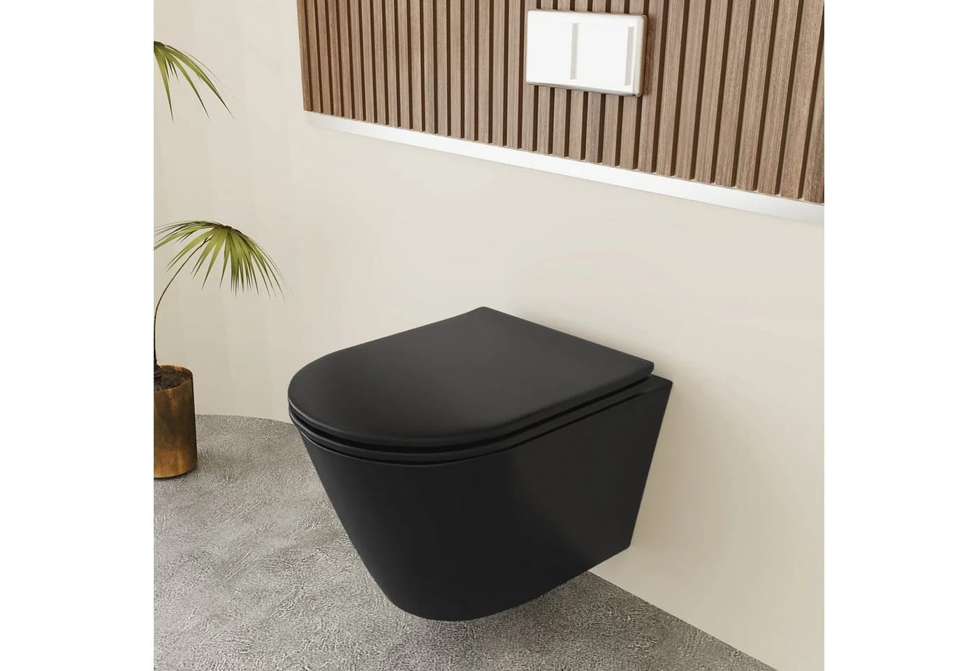 Alpenberger WC-Komplettset Spülrandloses WC Schwarz Nano-Beschichtung
