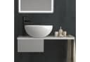 Alpenberger Aufsatzwaschbecken Rund - Keramik Waschbecken Klein Gäste WC Set mit Handtuchhalter Bild 1