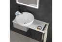 Alpenberger Aufsatzwaschbecken Rund - Keramik Waschbecken Klein Gäste WC Set mit Handtuchhalter Bild 2