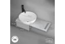 Alpenberger Aufsatzwaschbecken Rund - Keramik Waschbecken Klein Gäste WC Set mit Handtuchhalter Bild 5