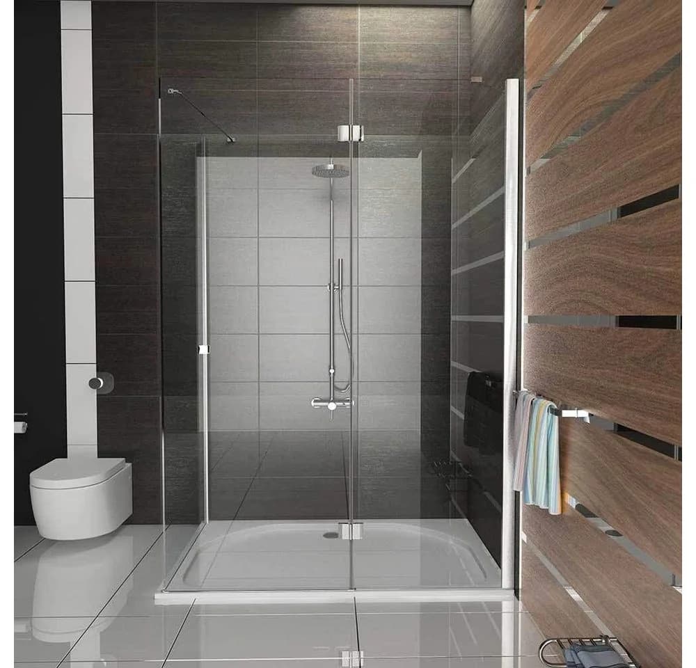 Alpenberger Eckdusche mit Nano Duschkabine 120x80 cm Sicherheitsglas