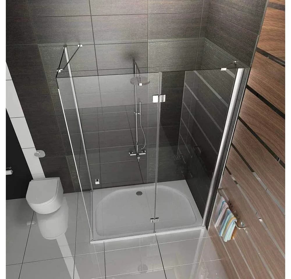 Alpenberger Eckdusche mit Nano Duschkabine 120x80 cm Sicherheitsglas - Bild 3