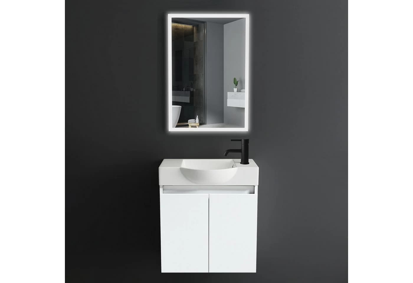 Elegantes Badmöbel-Set in Weiß Glänzend - Bild 2