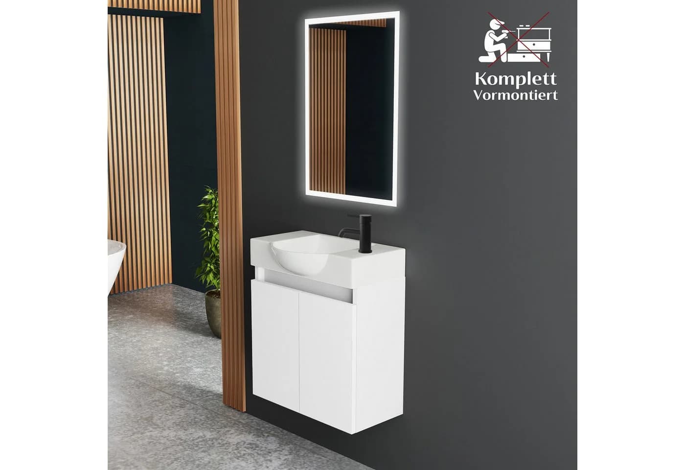 Elegantes Badmöbel-Set in Weiß Glänzend - Bild 3