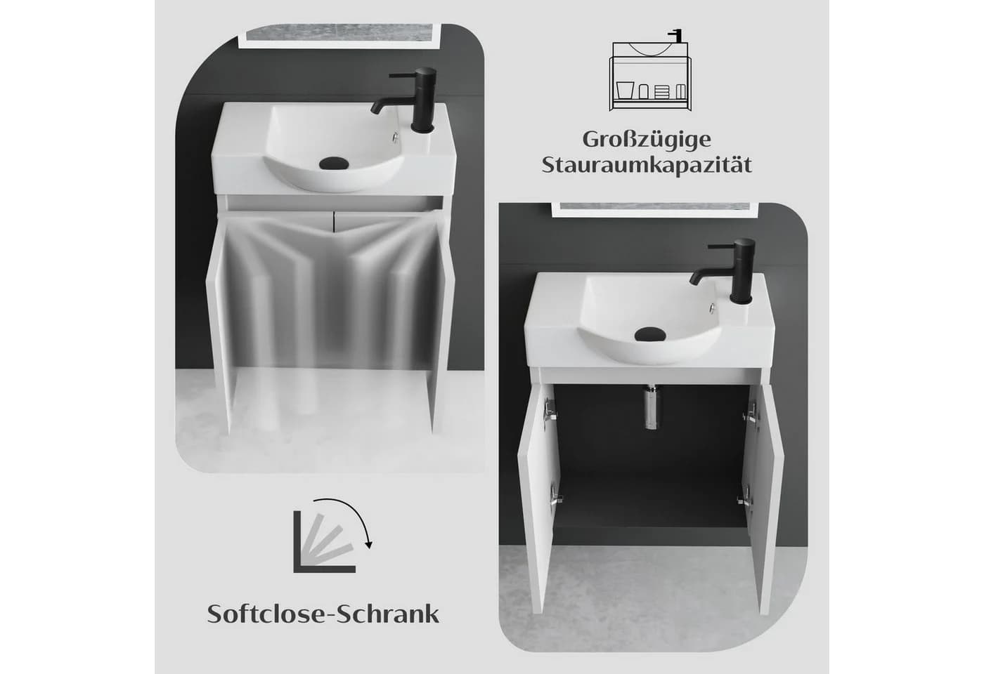 Elegantes Badmöbel-Set in Weiß Glänzend - Bild 4