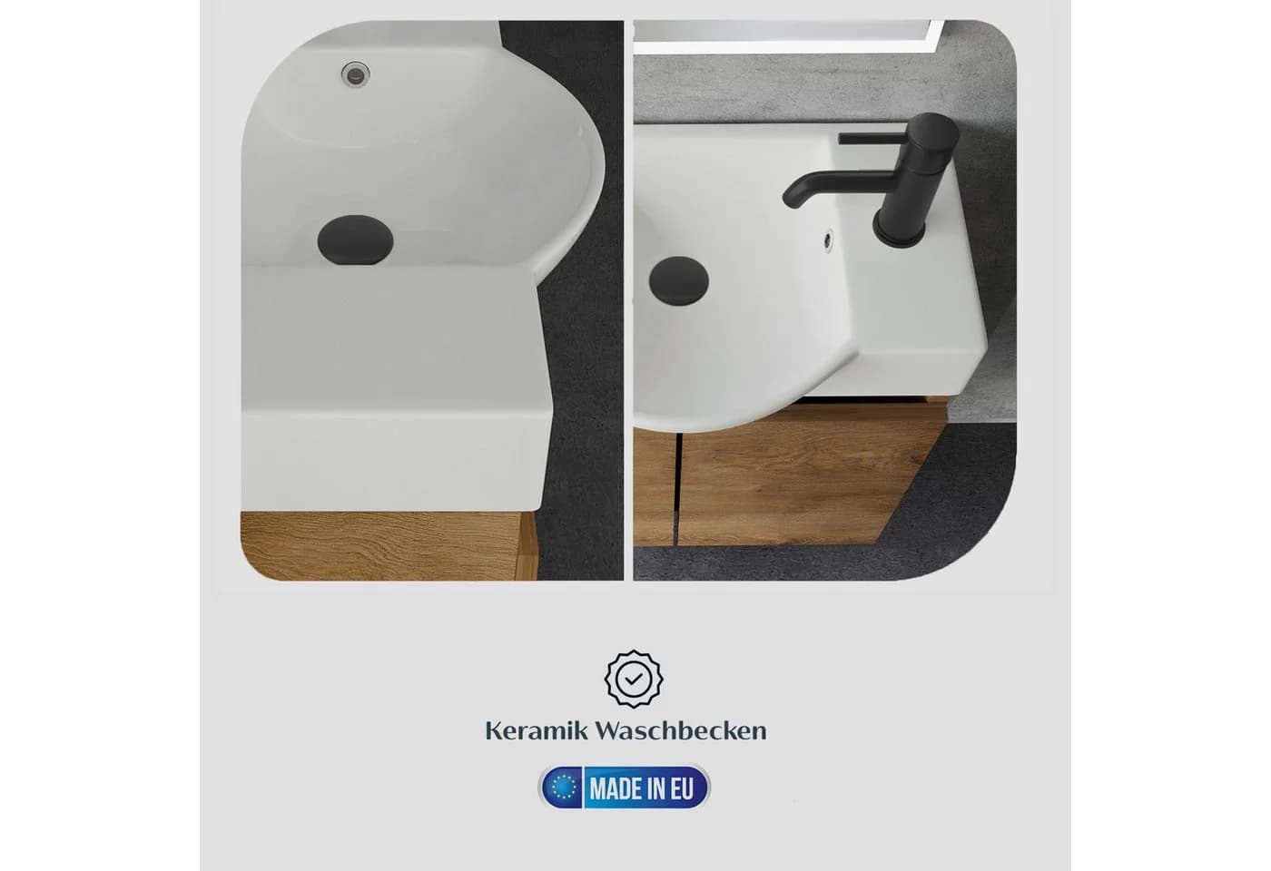 Alpenberger Badmöbel-Set Eiche 55 cm mit Softclose-Schrank - Bild 5