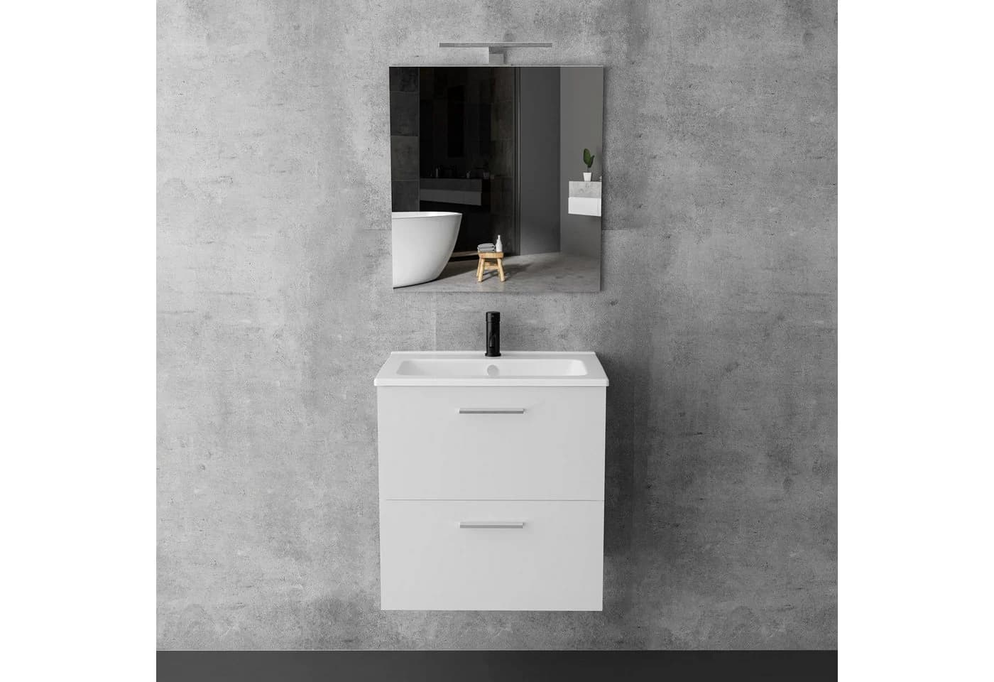 Vitra Badmöbel-Set mit Waschbecken und LED-Badspiegel - Bild 2