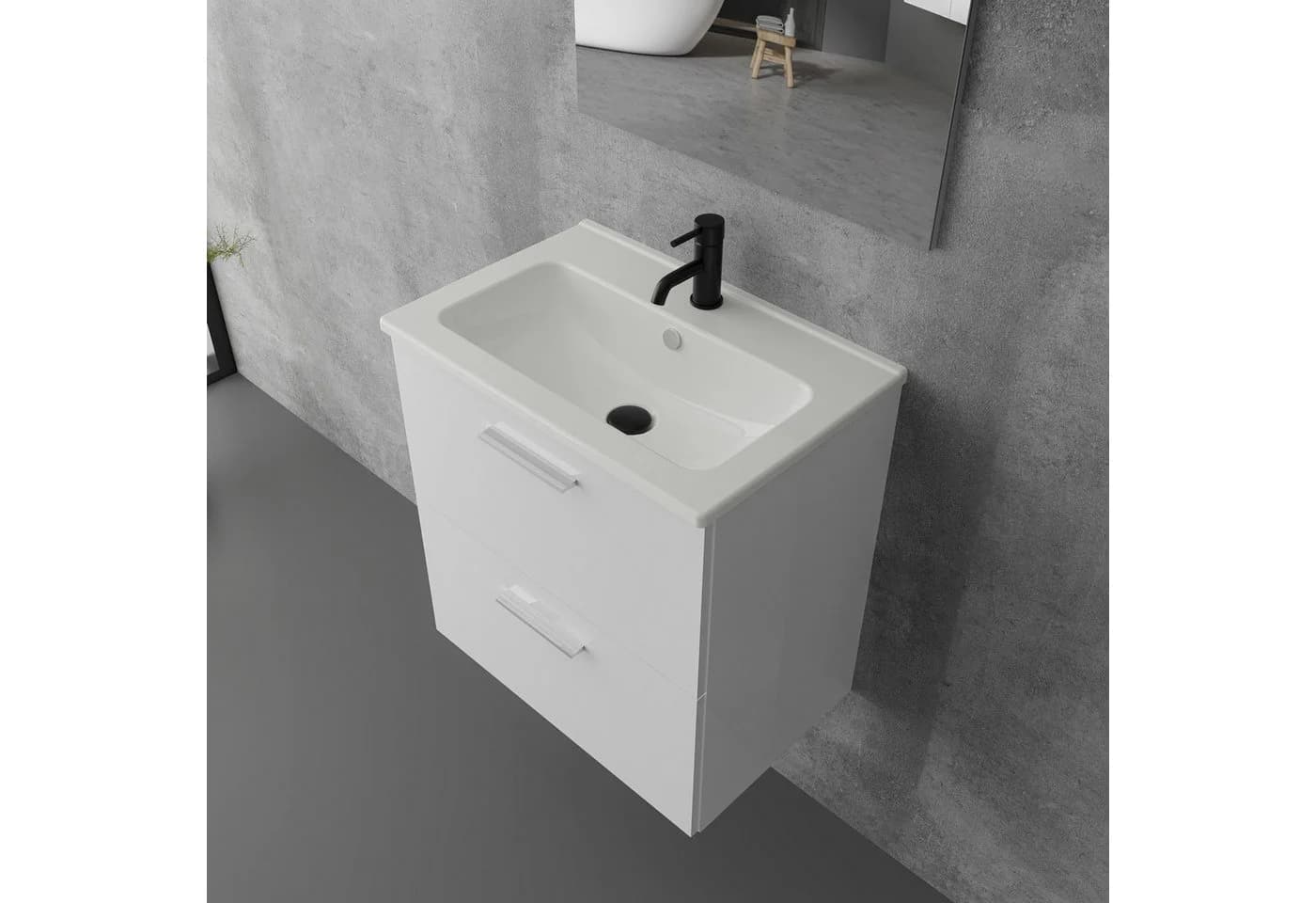 Vitra Badmöbel-Set mit Waschbecken und LED-Badspiegel - Bild 3