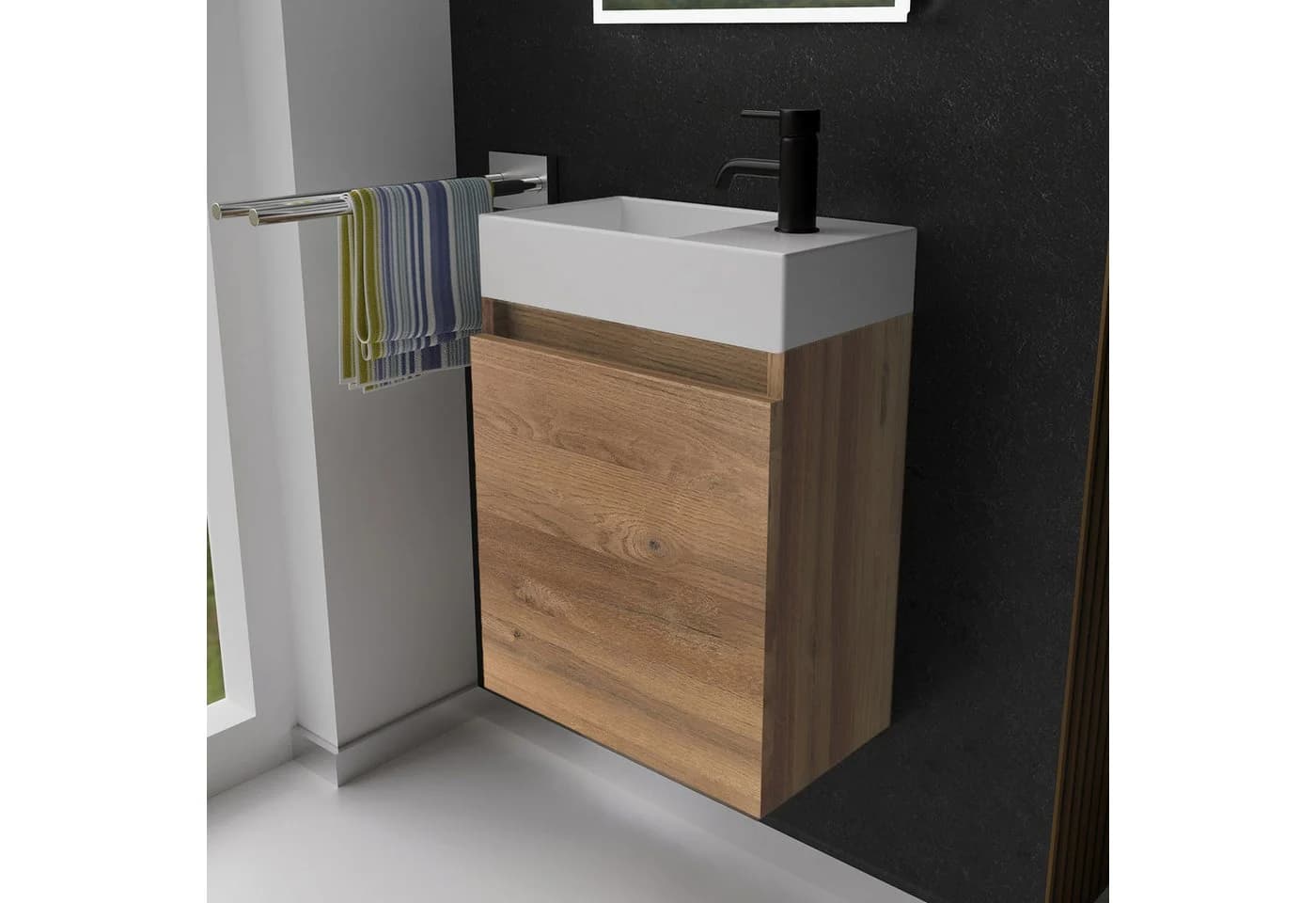 Alpenberger Badmöbel-Set mit Keramikwaschbecken und Softclose-Unterschrank - Bild 2