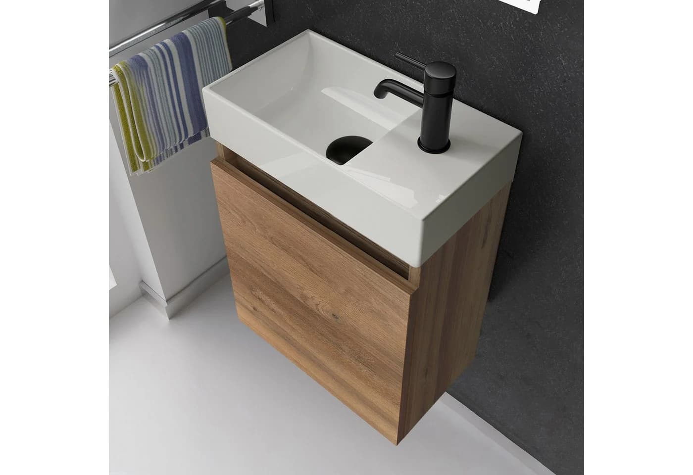 Alpenberger Badmöbel-Set mit Keramikwaschbecken und Softclose-Unterschrank - Bild 3