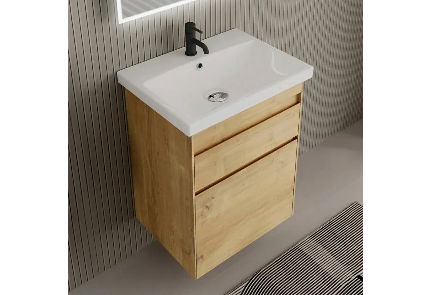 Alpenberger Badmöbel-Set mit hängendem Unterschrank und Keramik-Waschbecken - Bild 2