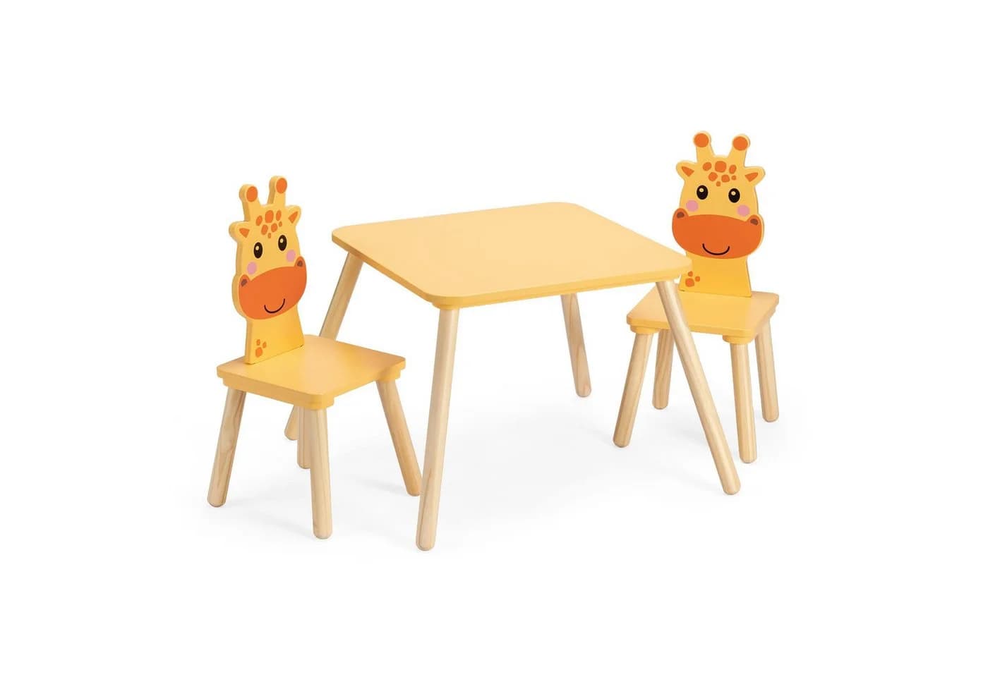 Navaris Kindersitzgruppe Giraffe aus Holz Orange/Weiß - Bild 2