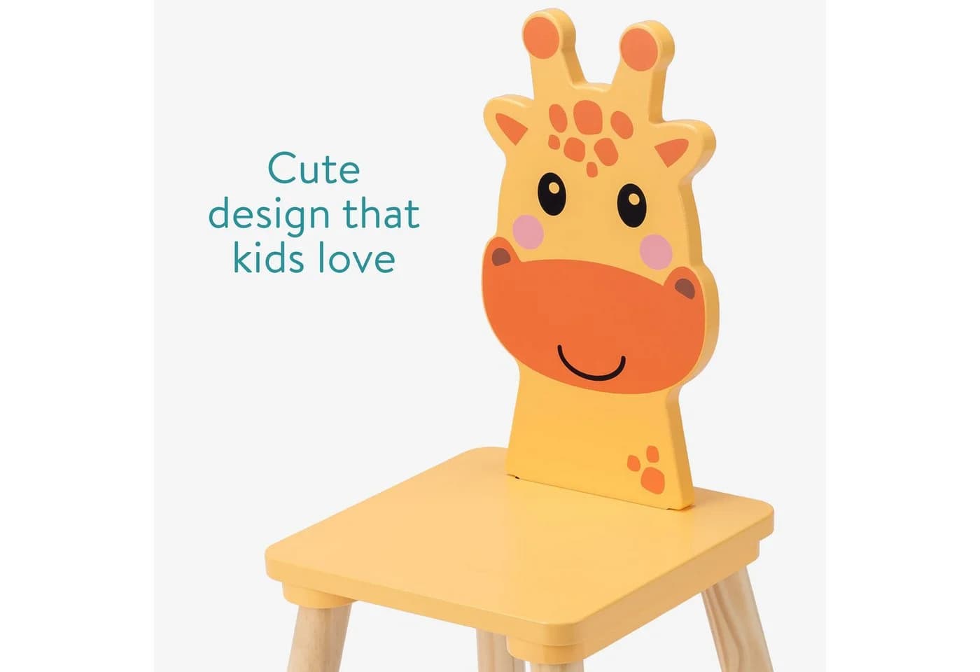 Navaris Kindersitzgruppe Giraffe aus Holz Orange/Weiß - Bild 3