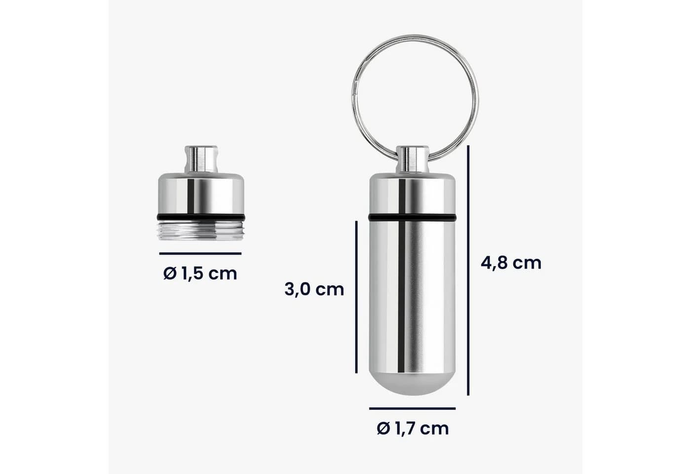 kwmobile Pillendose 2x Metall Aluminium Silber Schraubverschluss - Bild 5