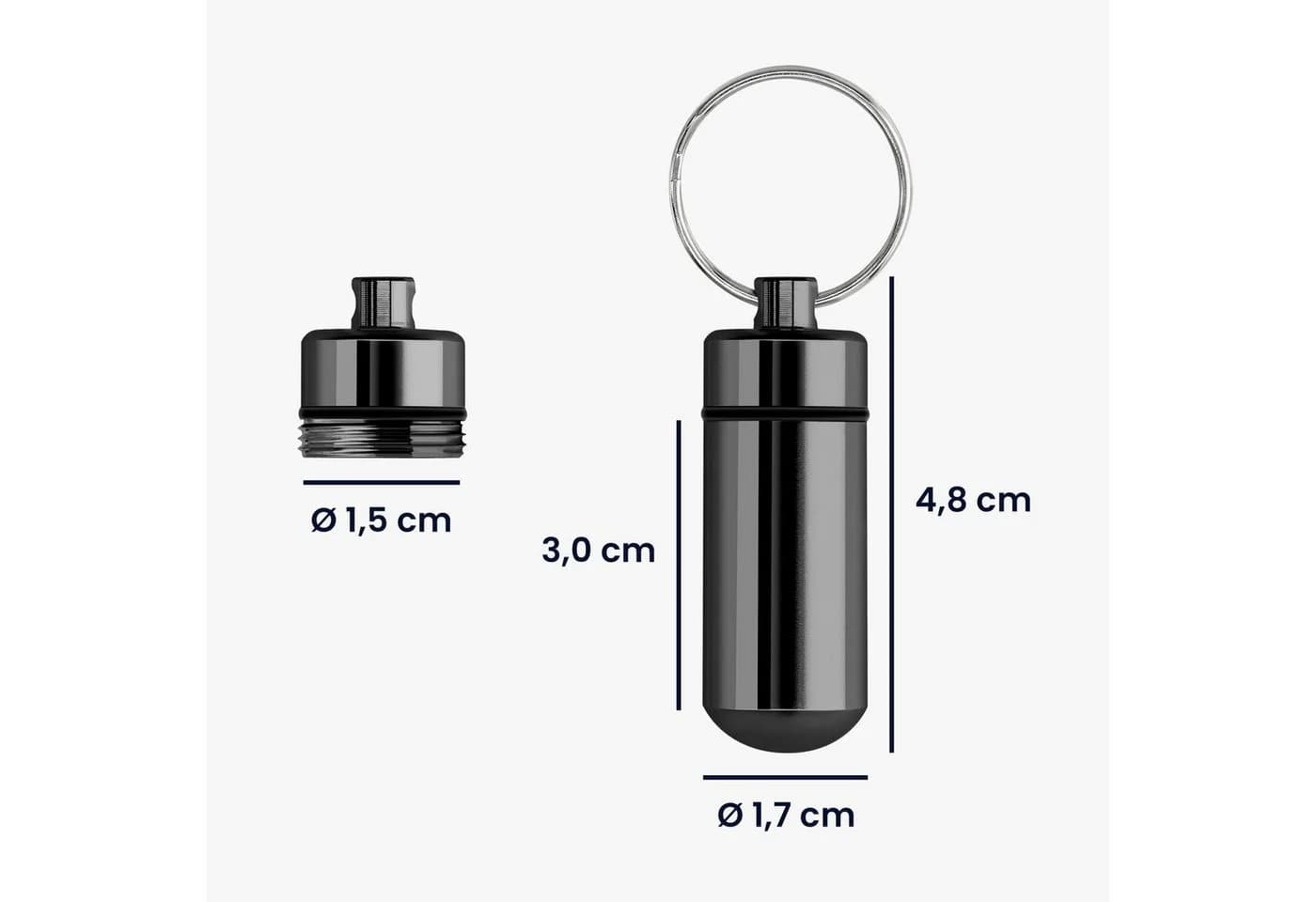 kwmobile Pillendose 2x Metall Aluminium Schraubverschluss - Bild 5