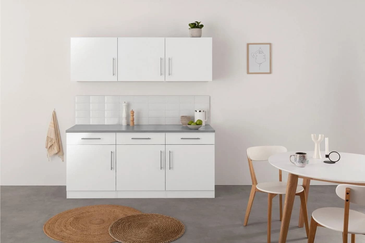 Wiho-Küchen Cali Komplettküche Weiß Grau 180cm