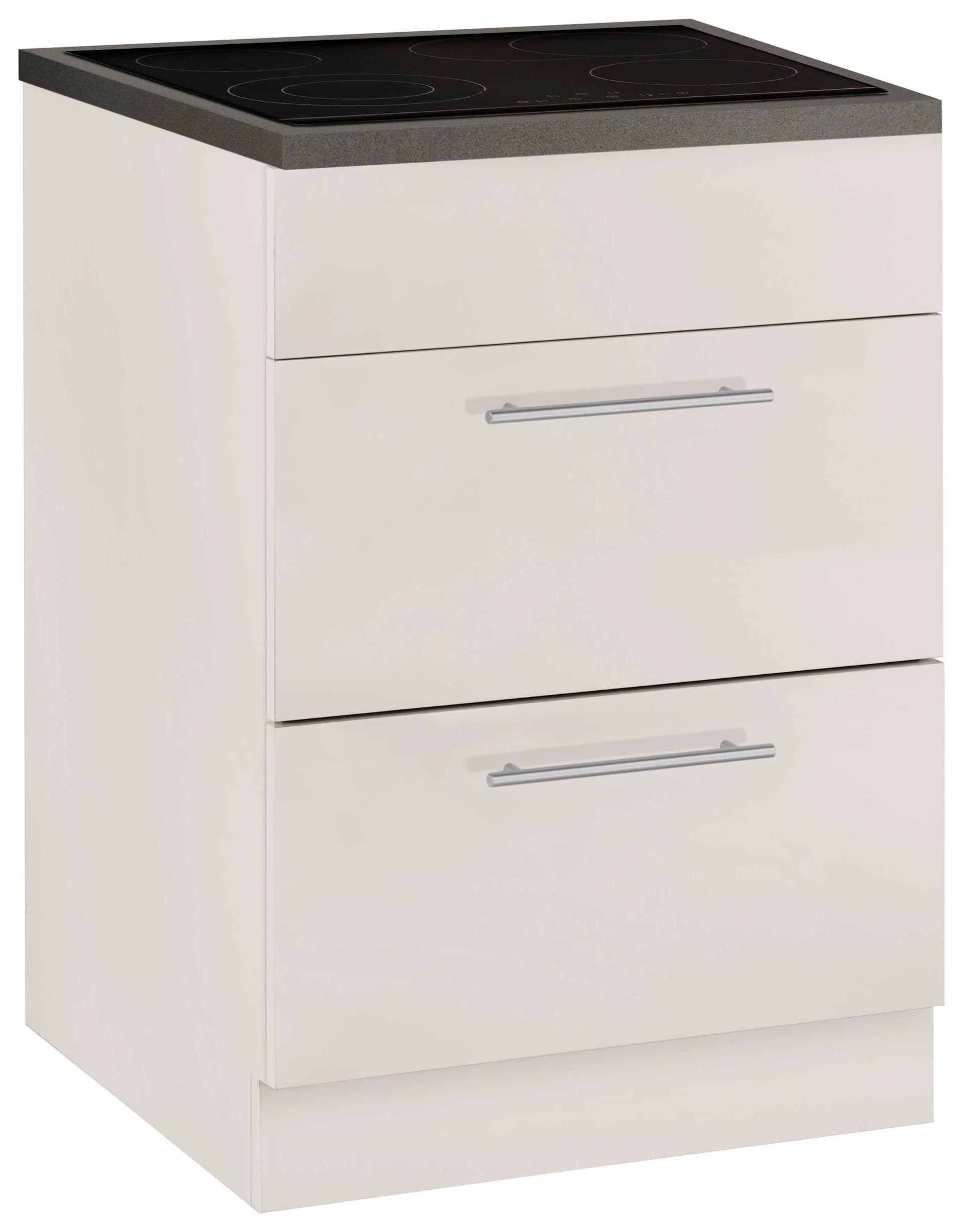 Wiho Küchen Kochfeldumbauschrank Cali Beige Grau 60cm