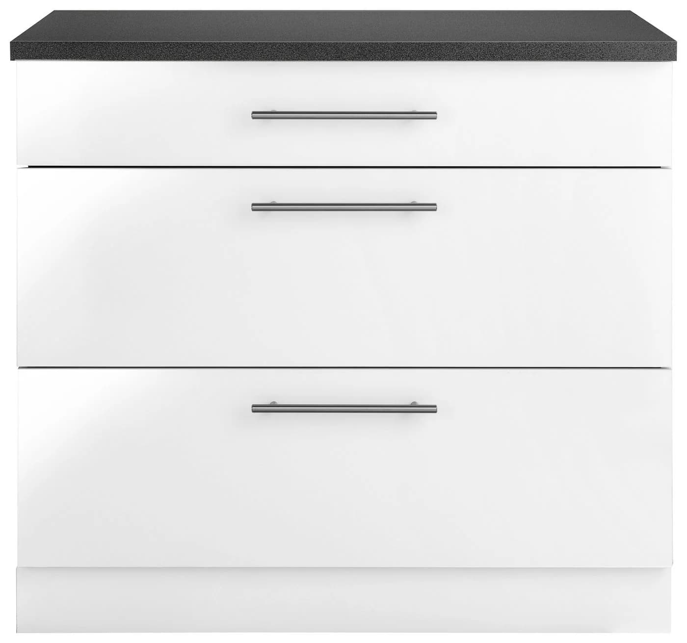 WIHO KÜCHEN Cali Unterschrank Weiß Glanz 90cm mit Granitplatte - Bild 2