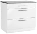 Wiho Küchen Unterschrank Cali Weiß Grau 90cm mit 2 Auszügen Bild 3