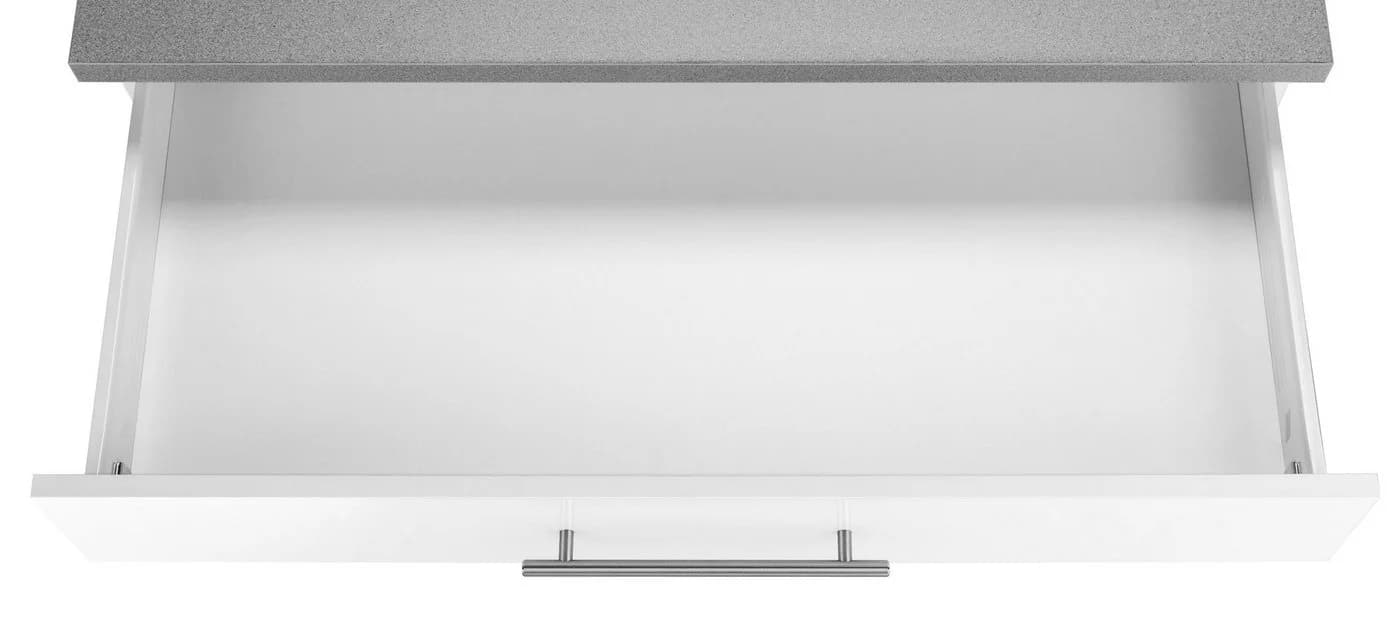 Wiho Küchen Unterschrank Cali Weiß Grau 90cm mit 2 Auszügen - Bild 5