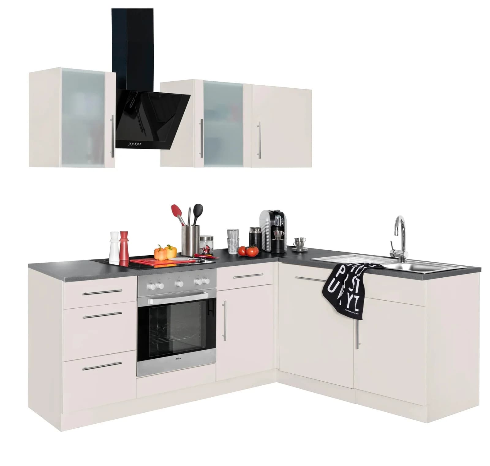 Wiho Küchen Cali Winkelküche Beige Granit Grau Komplettküche