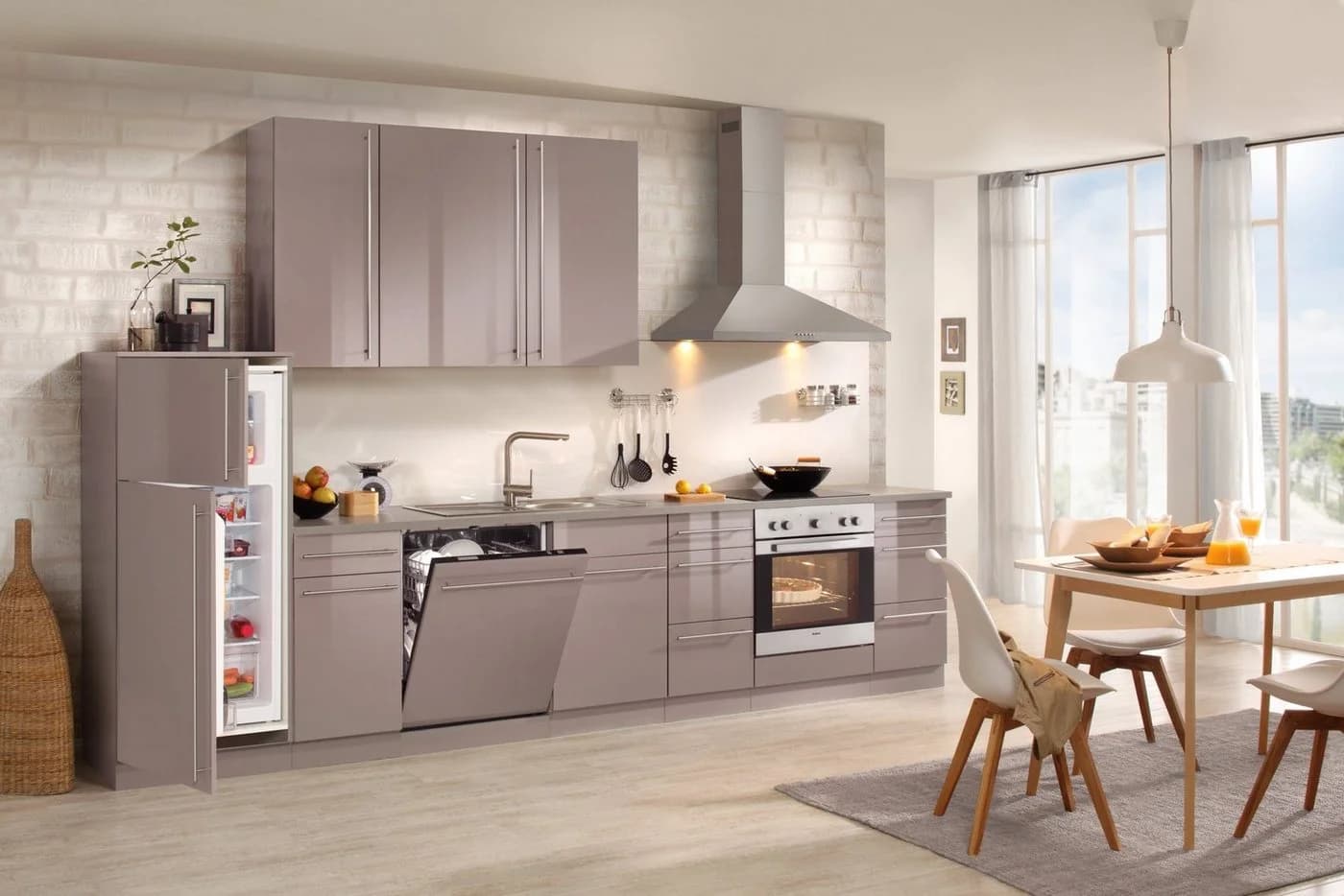 Wiho Küchen Hängeschrank Chicago Braun Trüffel Glanz 50cm