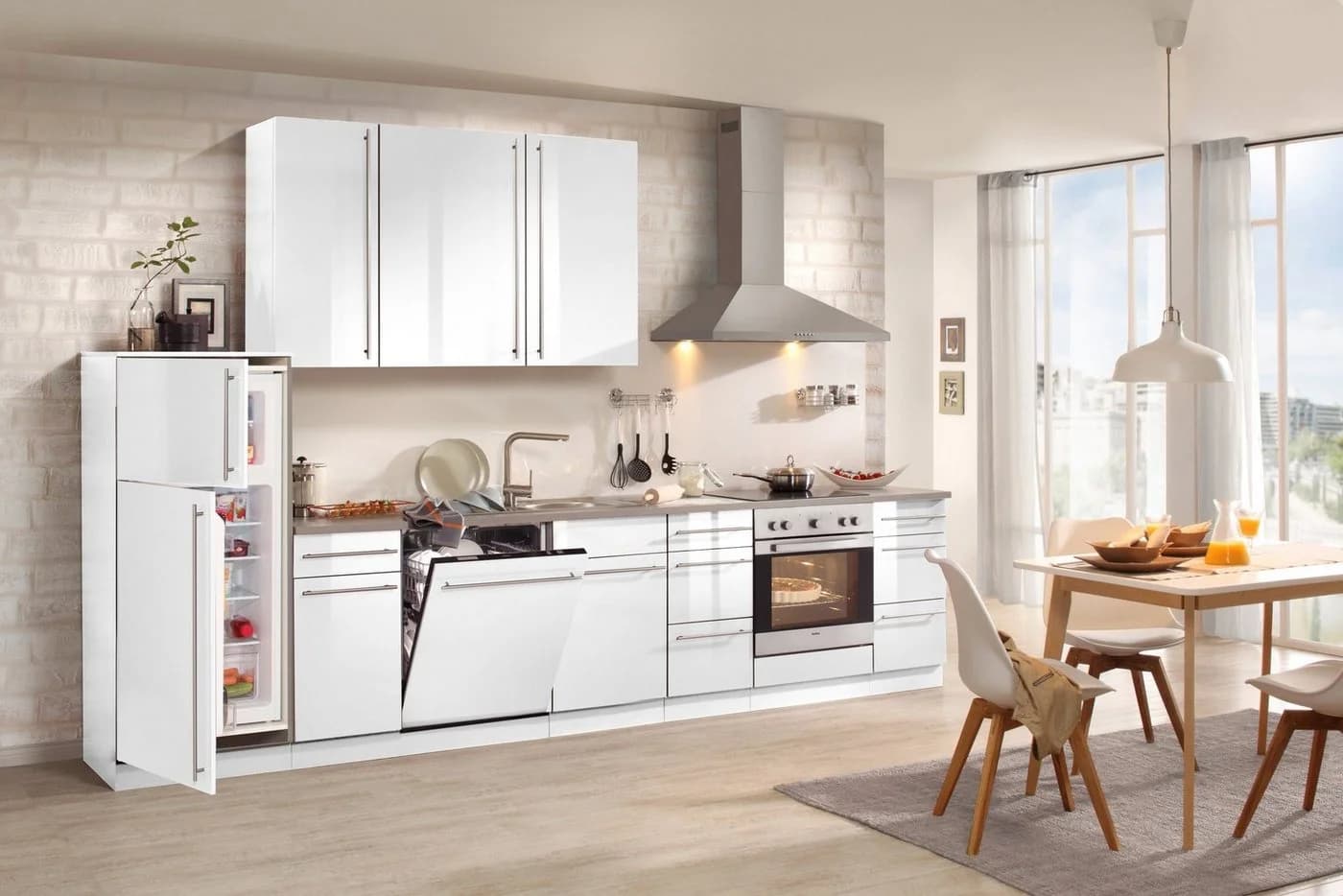 WIHO KÜCHEN Hängeschrank Chicago Weiß Glanz Modern