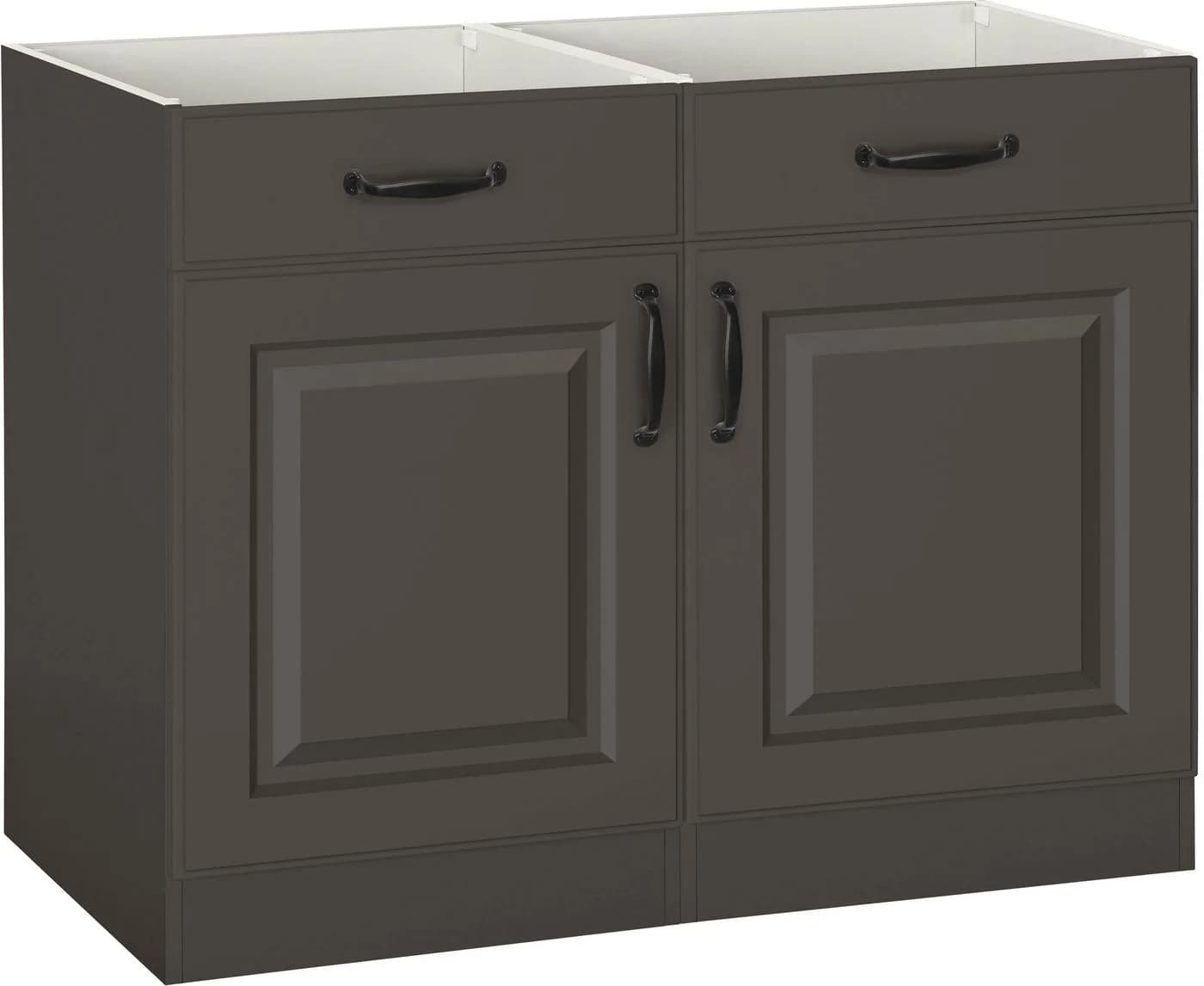 Wiho Küchen Unterschrank Erla Anthrazit 100 cm mit Kassettenfront - Bild 2