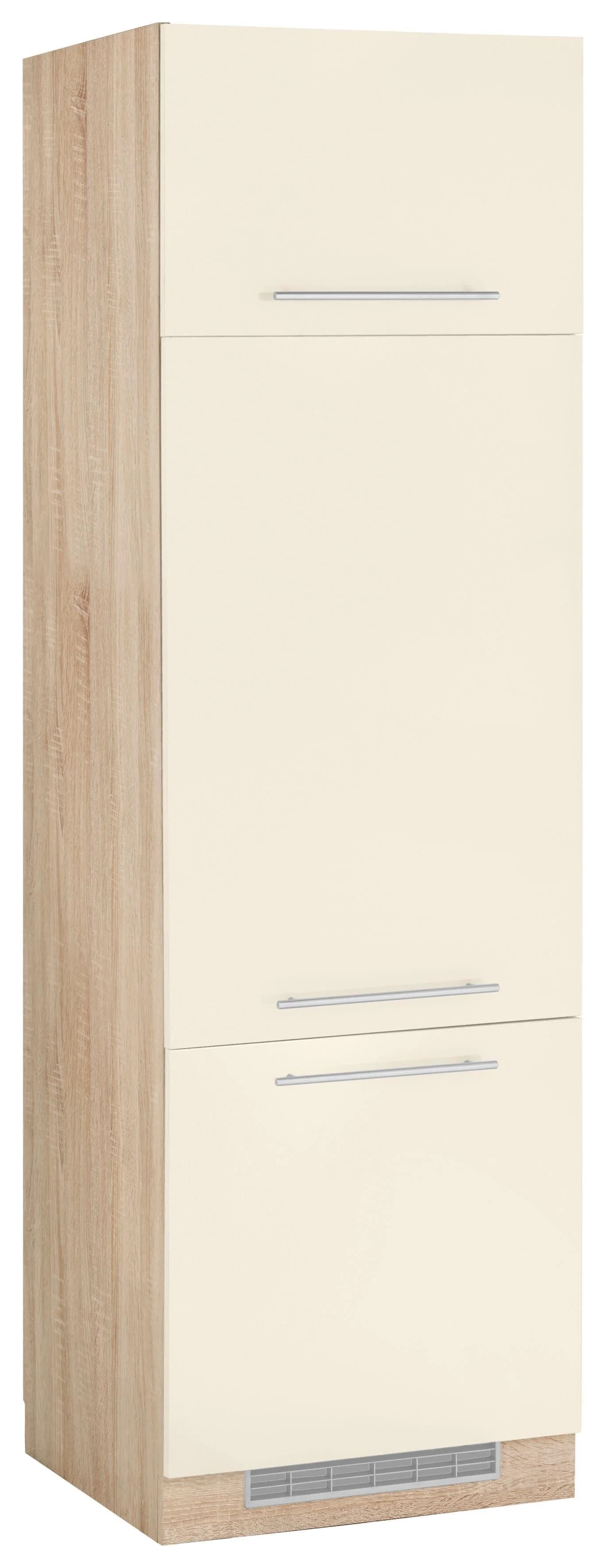 Wiho Küchen Kühlumbauschrank Flexi2 Beige Braun 3 Türen