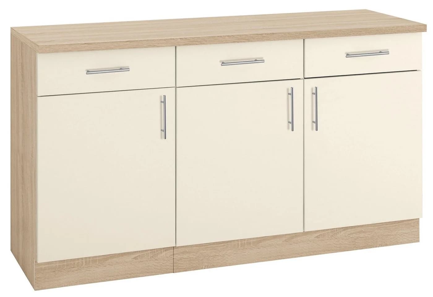 Wiho Küchen Unterschrank Kiel 150cm Front Magnolia Korpus Eiche - Bild 2