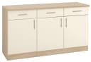 Wiho Küchen Unterschrank Kiel 150cm Front Magnolia Korpus Eiche Bild 4