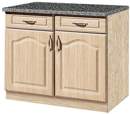 Wiho Küchen Unterschrank Linz 100cm Landhaus Eiche Granit Grau