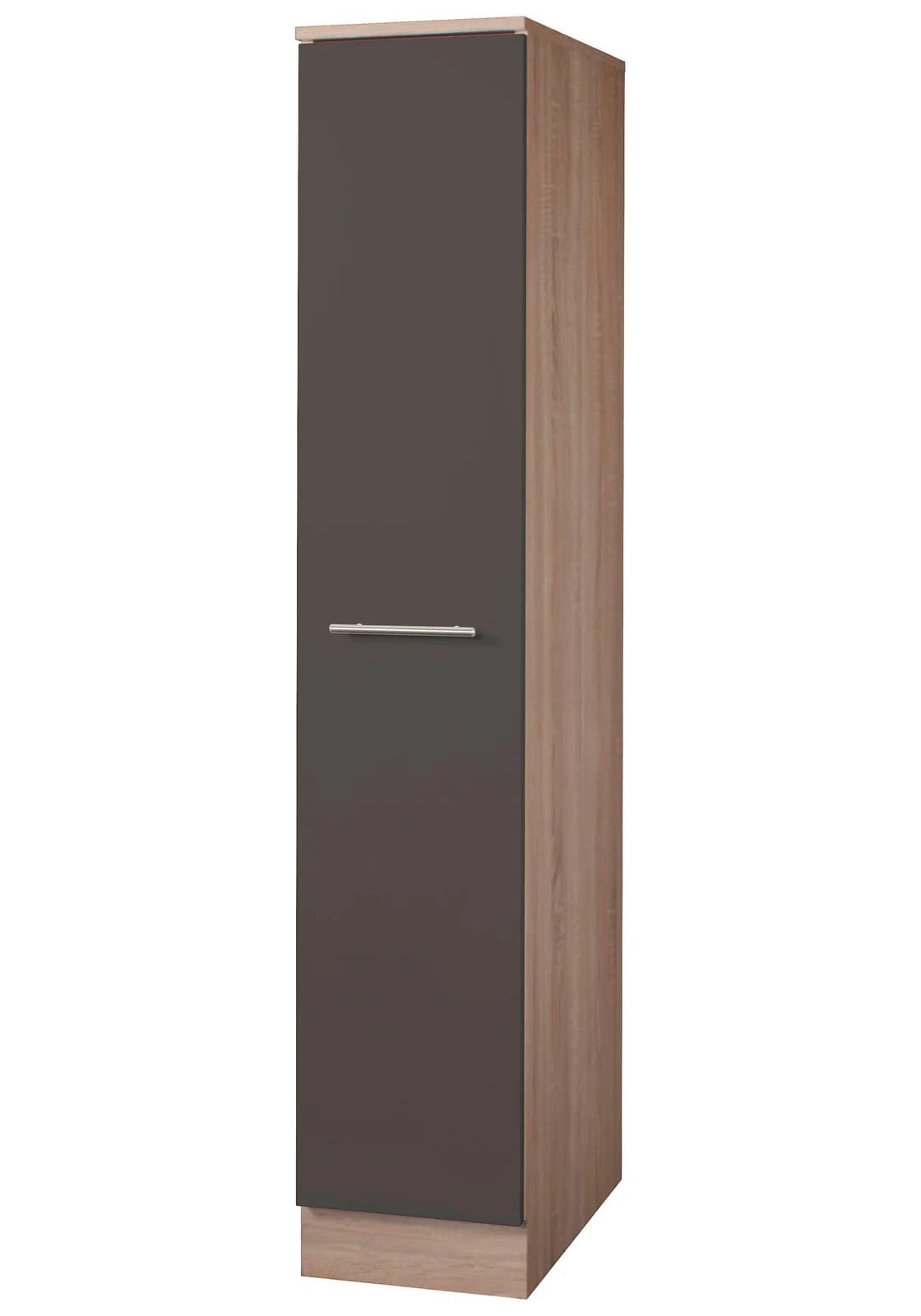 Apothekerschrank Montana von Wiho-Küchen, Anthrazit, 4 Ablagefächer