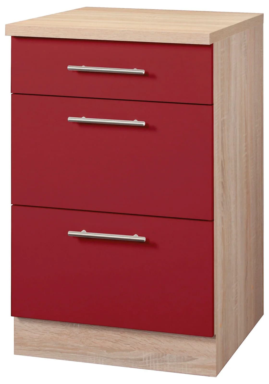 WIHO KÜCHEN Unterschrank Montana Burgund Eiche 50cm