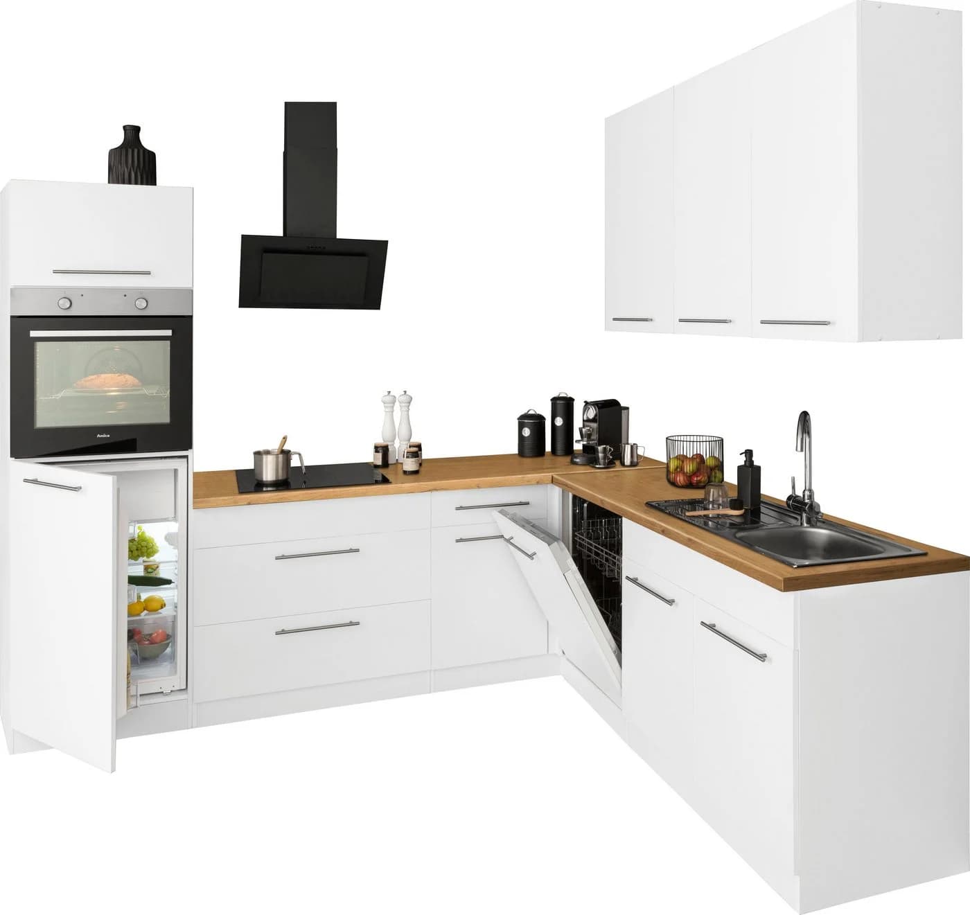 wiho Küchen Winkelküche Unna Weiß mit E-Geräten - Bild 4