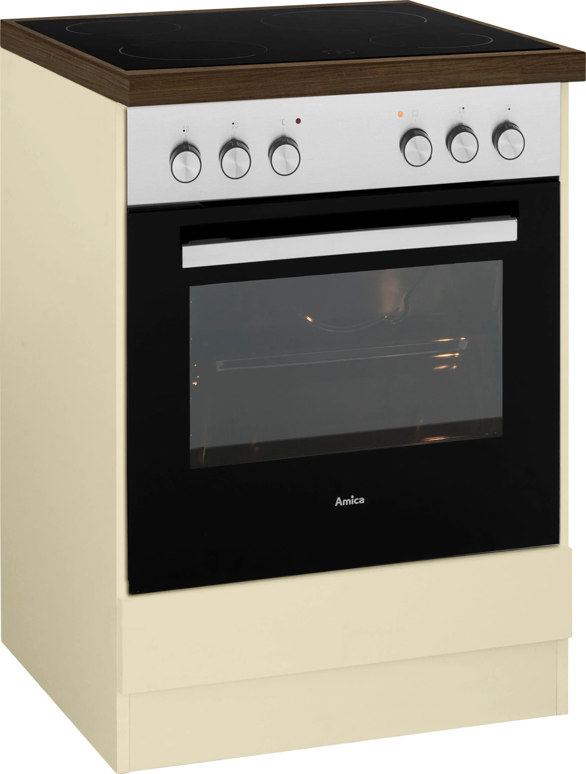 Wiho Küchen Herdumbauschrank Unna Beige Eiche Tabak