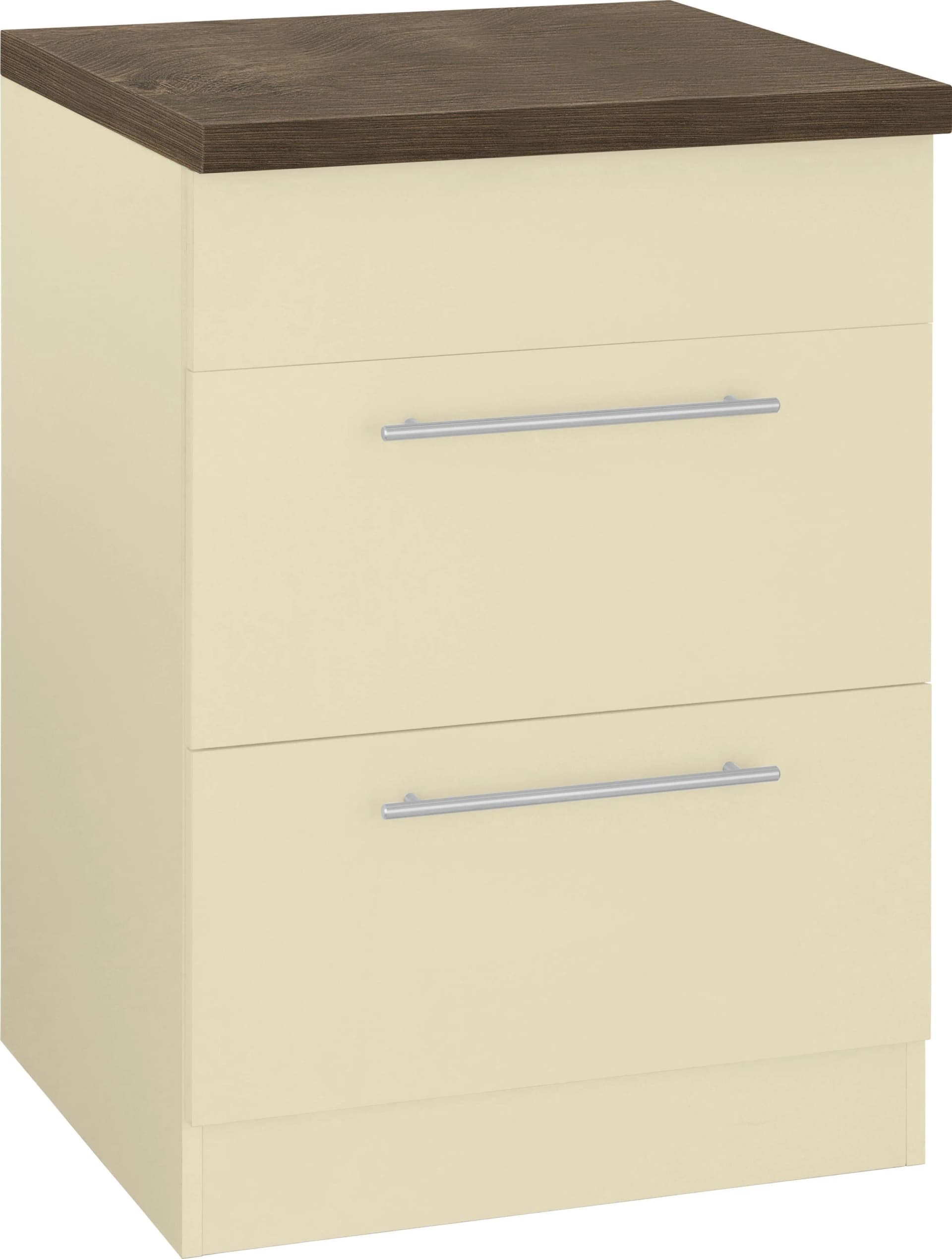 Wiho Küchen Kochfeldumbauschrank Unna Beige Eiche Tabak