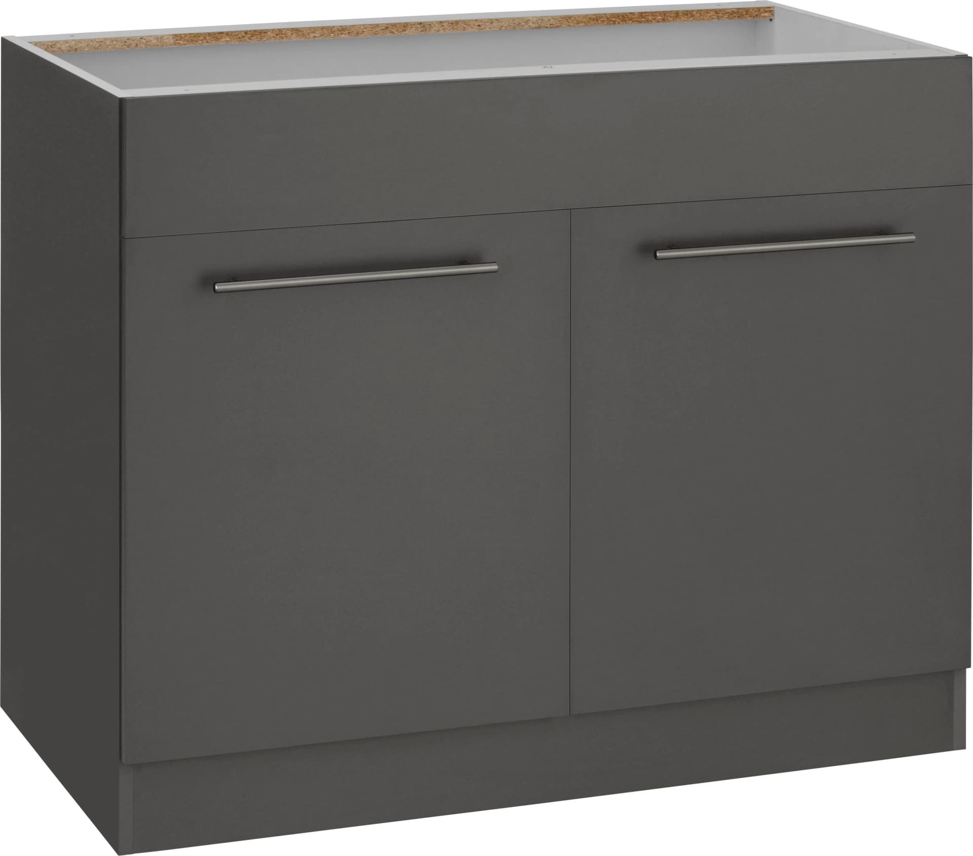 Wiho Küchen Spülenschrank Unna Anthrazit 100cm Modern