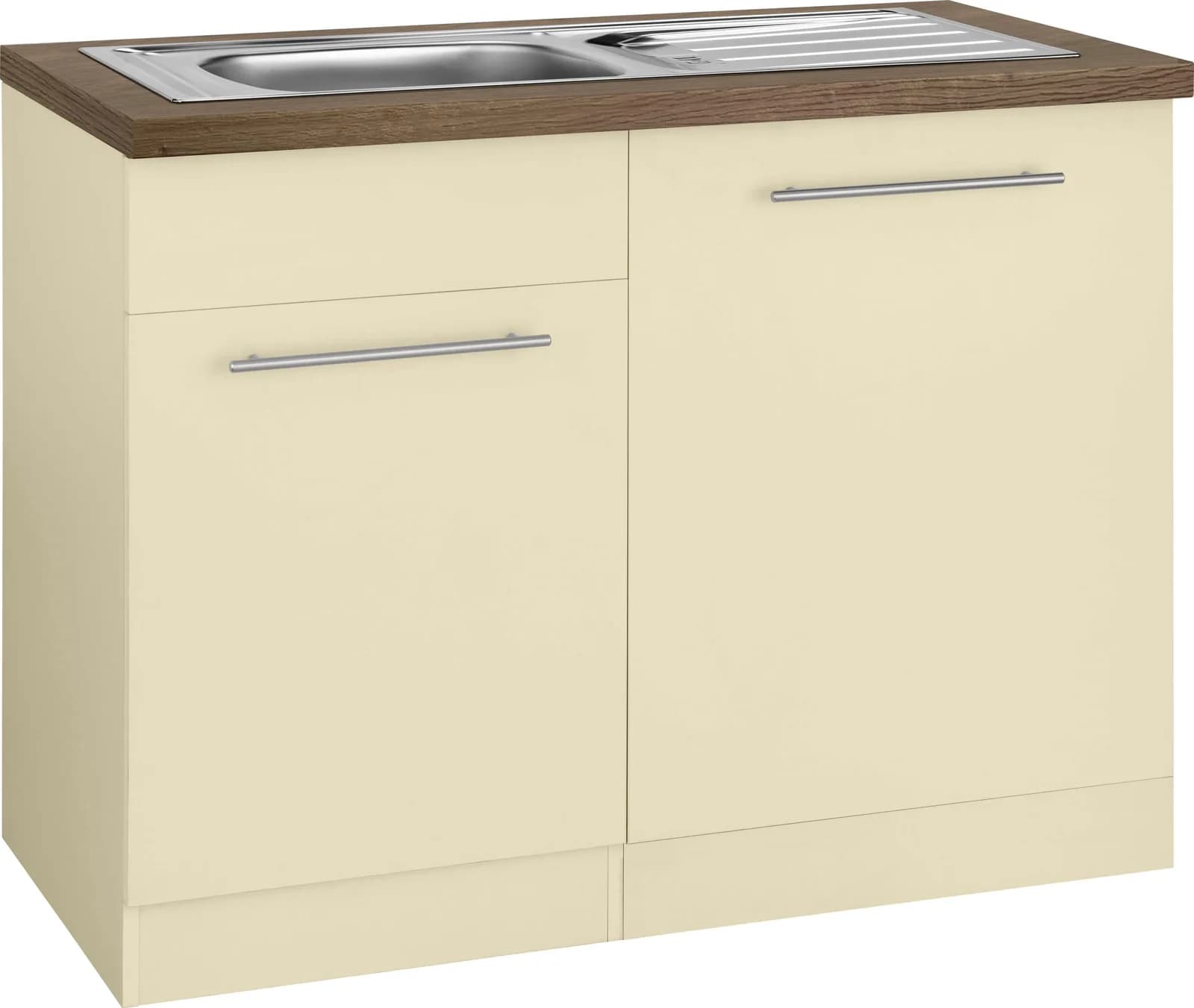 Wiho Küchen Spülenschrank Unna Beige Eiche Tabak mit Spüle