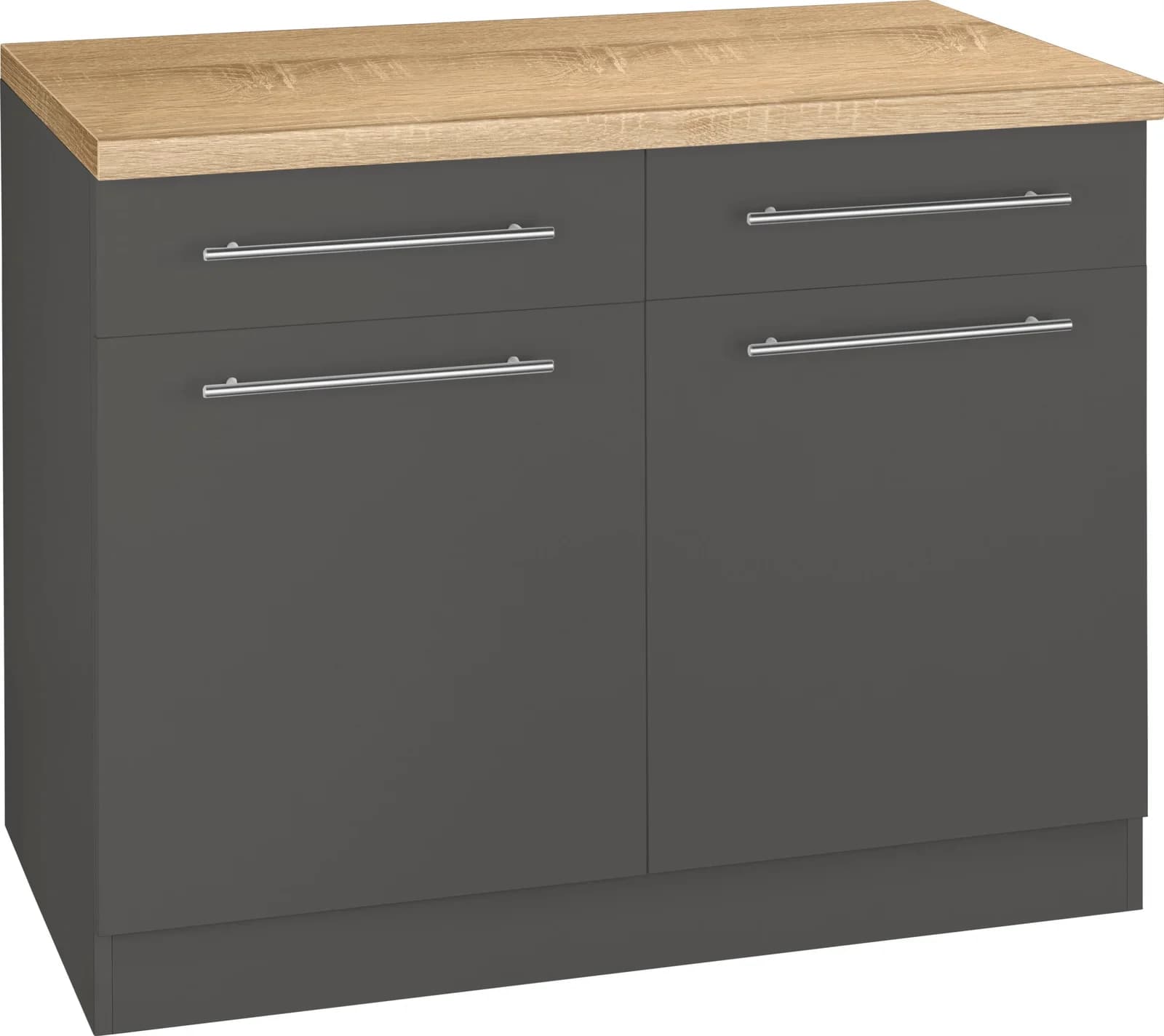 Wiho Küchen Unterschrank Unna Anthrazit Eiche 100 cm