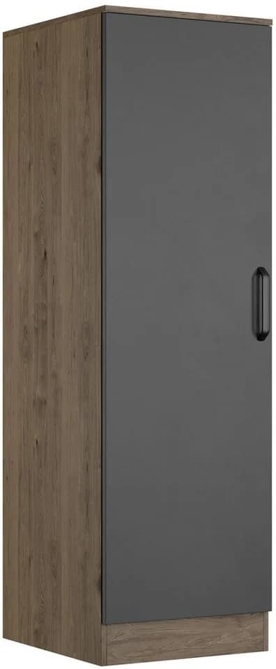 wiho Küchen Seitenschrank Elba Schwarz Eiche Braun