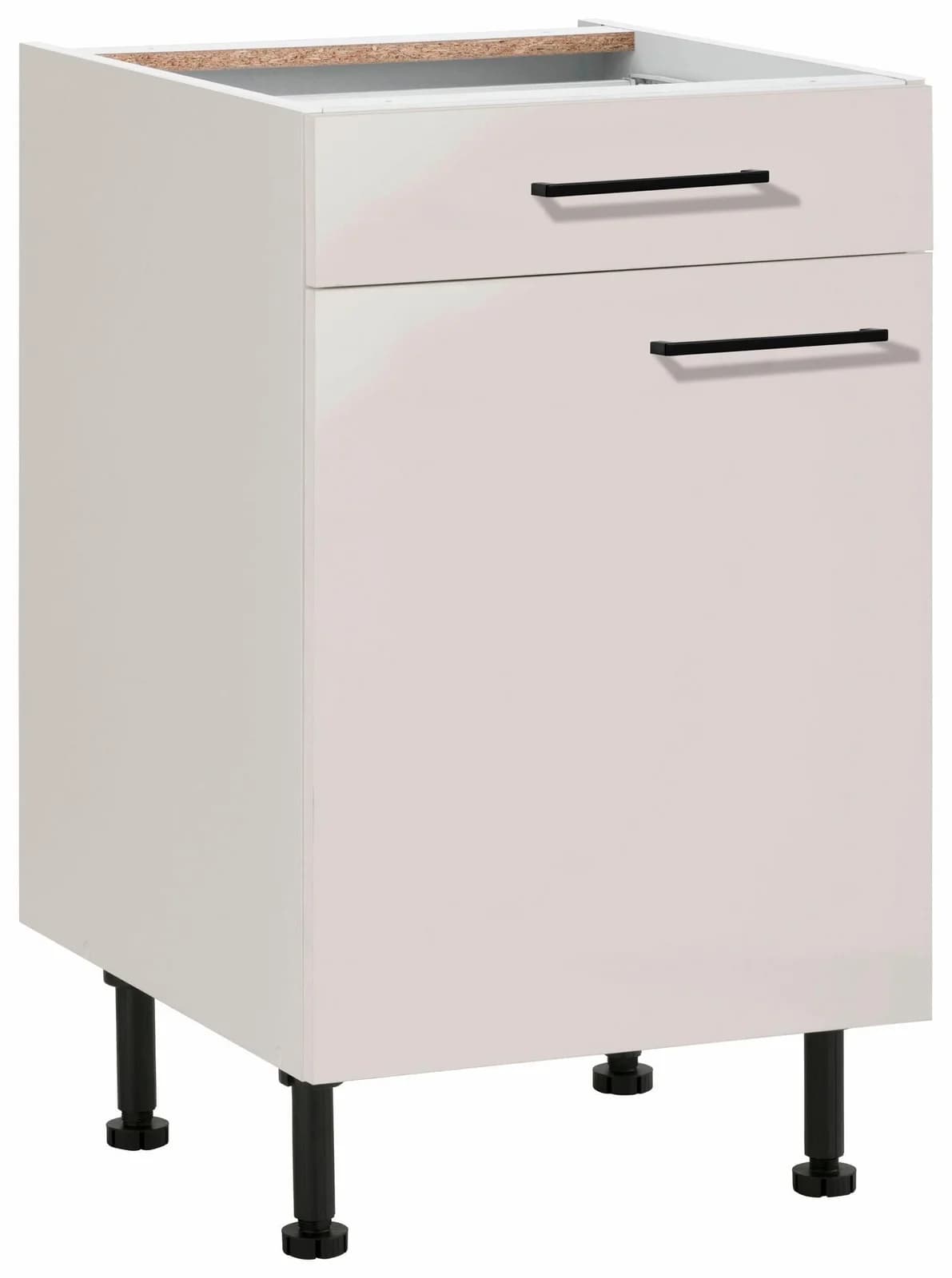 Wiho Küchen Unterschrank Nisos Beige Cashmere mit Soft-Close