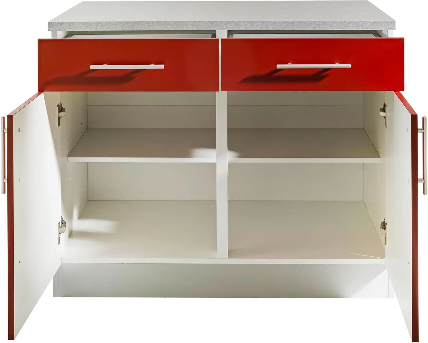 WIHO KÜCHEN Unterschrank Kiel Burgund Grau 100 cm - Bild 3