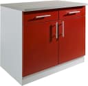WIHO KÜCHEN Unterschrank Kiel Burgund Grau 100 cm Bild 5