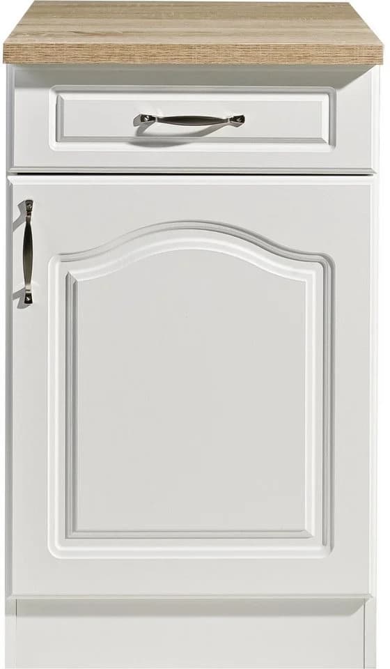Wiho Küchen Unterschrank Linz Weiß Landhaus-Optik 50cm