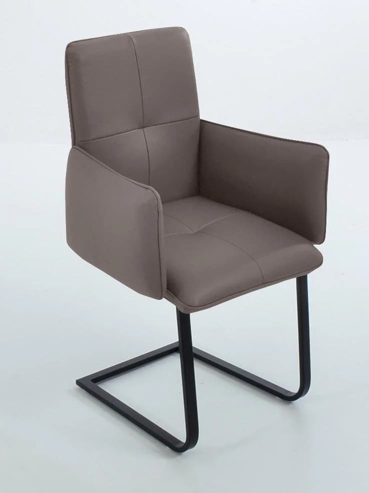 K+W Komfort & Wohnen Freischwinger 6502 Grau Schwarz mit Armlehnen