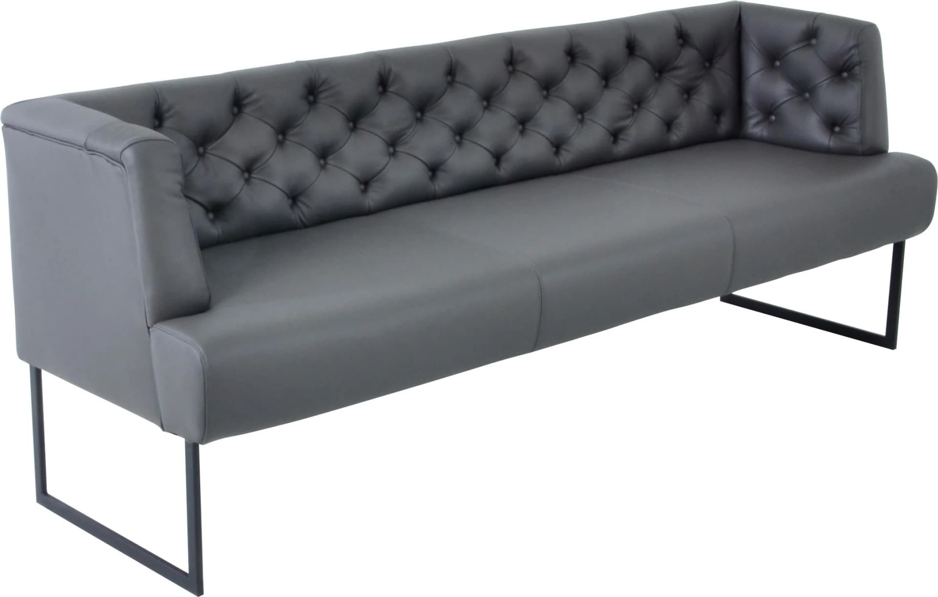 K+W Komfort & Wohnen Polsterbank Creso Grau Leder Chesterfield