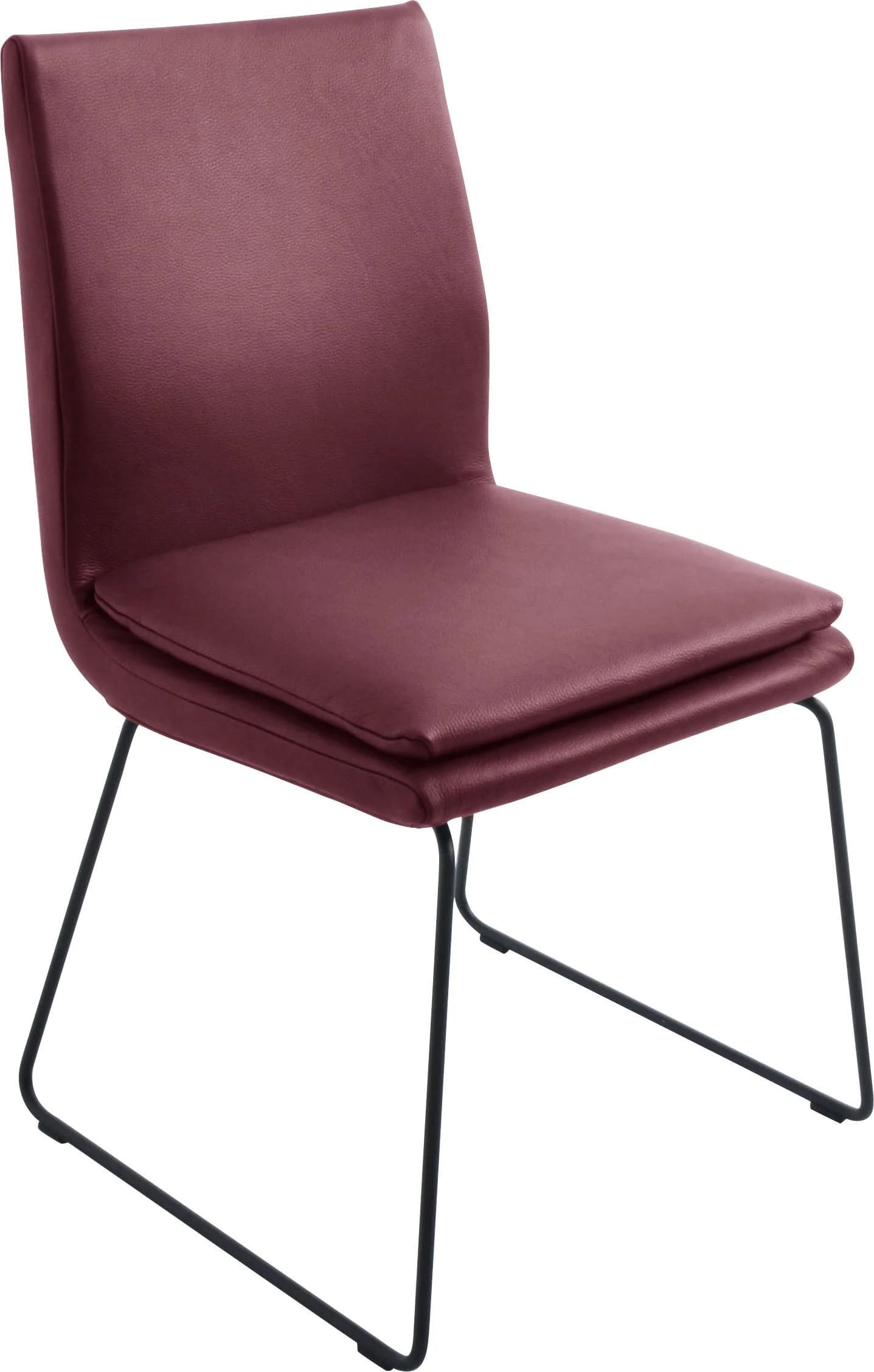 K+W Komfort & Wohnen Esszimmerstuhl Creso Rubin Leder Kufen